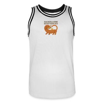 Dackelliebe kennt kein maß - Männer Basketball-Trikot - Weiß/Schwarz - Vorne - AI Model Male 185 dark (185cm)