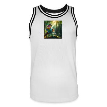 Forest adventure with colours and light - Men's Basketball Jersey - white/black - Front - AI Model Male 185 dark (185cm)