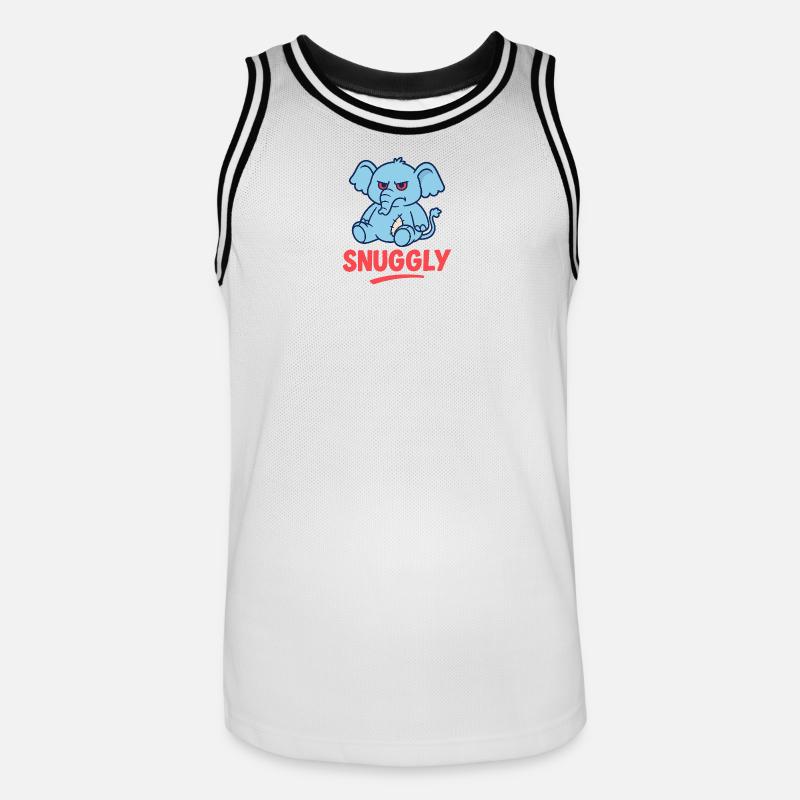 Grumpy Elephant - Männer Basketball-Trikot - Weiß/Schwarz