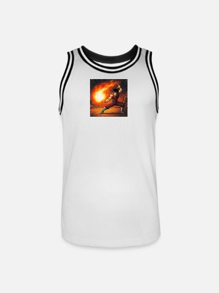 Fireball fighter in the volcano - Men's Basketball Jersey - white/black