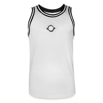 Event Horizon Minimal – Le trou noir parfait - Maillot de basket Homme - blanc/noir - Devant - AI Model Male 185 dark (185cm)