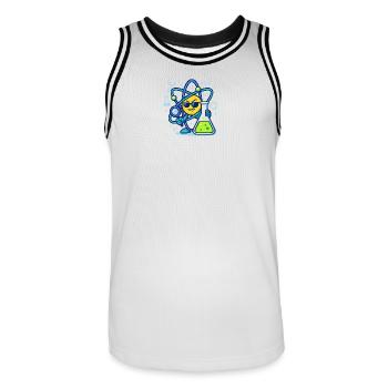 Sneaky Atom Vibes - Conception en physique et chimie - Maillot de basket Homme - blanc/noir - Devant - AI Model Male 185 dark (185cm)