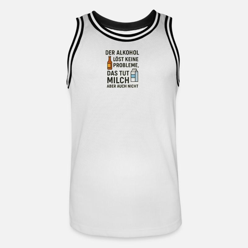 Alcohol does not solve any problems - Men's Basketball Jersey - white/black