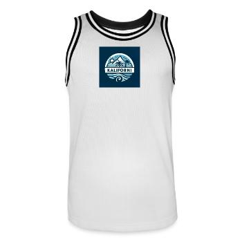 See Thun Bern T-shirt Berge Kaliforni Niesen - Männer Basketball-Trikot - Weiß/Schwarz - Vorne - AI Model Male 185 dark (185cm)
