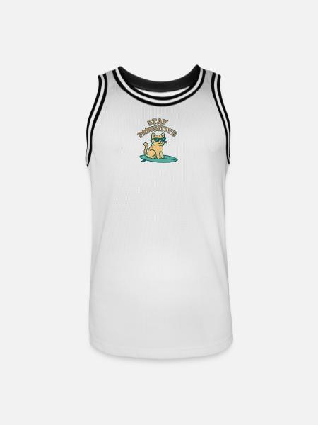 Stay Pawsitive – Cool Cat Vibes - Men's Basketball Jersey - white/black