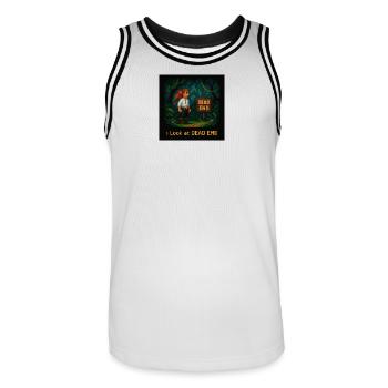 Look at Dead End - Men's Basketball Jersey - white/black - Front - AI Model Male 185 dark (185cm)