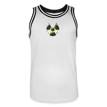 Radioactive - Men's Basketball Jersey - white/black - Front - AI Model Male 185 dark (185cm)