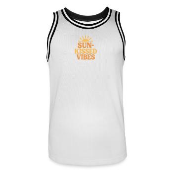 Ambiance ensoleillée - Maillot de basket Homme - blanc/noir - Devant - AI Model Male 185 dark (185cm)