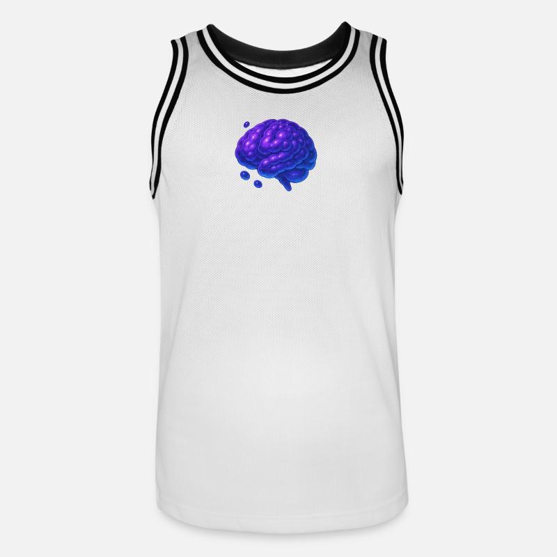 3D Gehirn Molekular Blau Lila - Männer Basketball-Trikot - Weiß/Schwarz