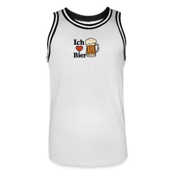 Ich liebe Bier - Männer Basketball-Trikot - Weiß/Schwarz - Vorne - AI Model Male 185 dark (185cm)