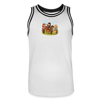 Poney club fillettes et poneys mignons - Maillot de basket Homme - blanc/noir - Devant - AI Model Male 185 dark (185cm)
