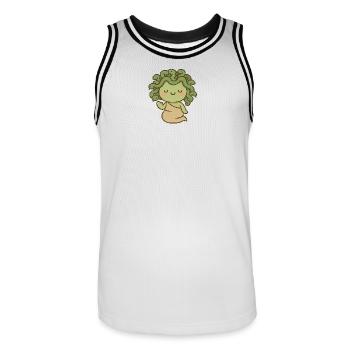 Mythological kawaii jellyfish - Men's Basketball Jersey - white/black - Front - AI Model Male 185 dark (185cm)
