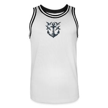 Ancre Seagull - Maillot de basket Homme - blanc/noir - Devant - AI Model Male 185 dark (185cm)