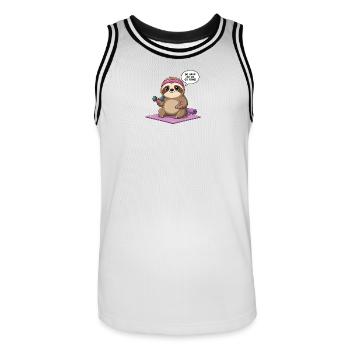 Adorable conception de paresseux d’entraînement - Maillot de basket Homme - blanc/noir - Devant - AI Model Male 185 dark (185cm)
