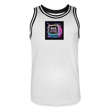 Neon 404: Lack of Feelings in the Digital World - Men's Basketball Jersey - white/black - Front - AI Model Male 185 dark (185cm)