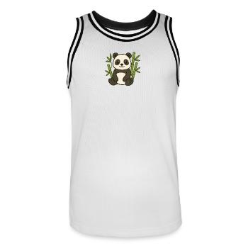 Panda in the bamboo forest - Men's Basketball Jersey - white/black - Front - AI Model Male 185 dark (185cm)
