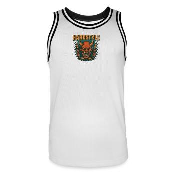 Hardstyle Dämonen Motiv - Männer Basketball-Trikot - Weiß/Schwarz - Vorne - AI Model Male 185 dark (185cm)