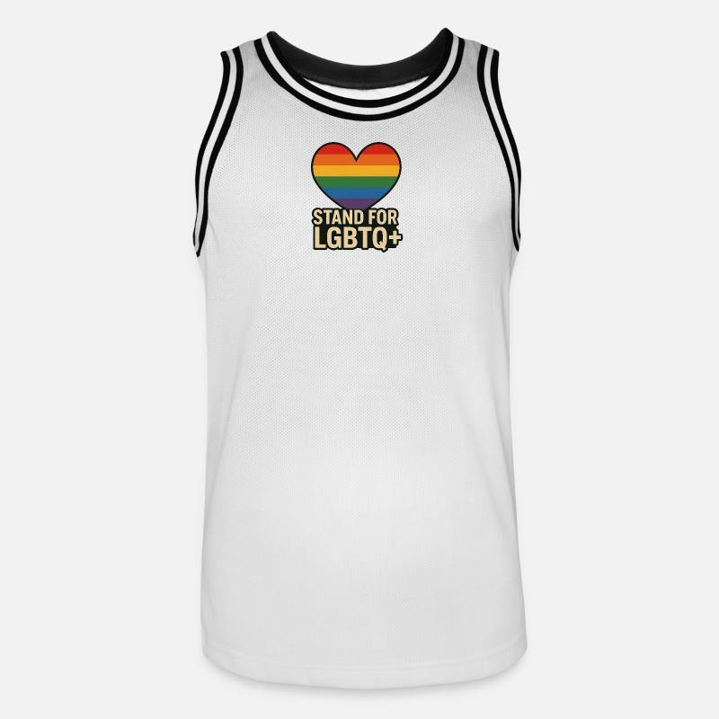 Pride Heart LGBT Support-Design - Männer Basketball-Trikot - Weiß/Schwarz