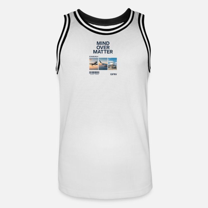 Mind Over Matter: Edinburgh Triptychon - Männer Basketball-Trikot - Weiß/Schwarz