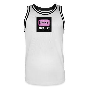 Sandwich board - Men's Basketball Jersey - white/black - Front - AI Model Male 185 dark (185cm)