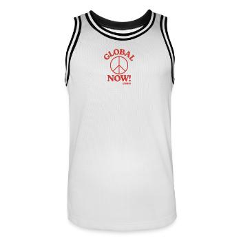 Friede - Männer Basketball-Trikot - Weiß/Schwarz - Vorne - AI Model Male 185 dark (185cm)