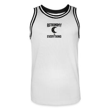 Astronomie Lebensmotto Design - Männer Basketball-Trikot - Weiß/Schwarz - Vorne - AI Model Male 185 dark (185cm)