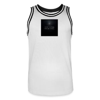 It's not me waking up - you're calling me - Men's Basketball Jersey - white/black - Front - AI Model Male 185 dark (185cm)