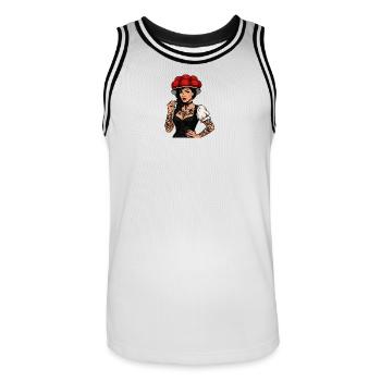 Bollenhut Tattoo Girl Black Forest Freiburg Home - Men's Basketball Jersey - white/black - Front - AI Model Male 185 dark (185cm)