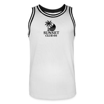 Sunset Club 66 - Black Label - Männer Basketball-Trikot - Weiß/Schwarz - Vorne - AI Model Male 185 dark (185cm)