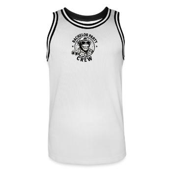 Enterrement de vie de garçon Singe célibataire - Maillot de basket Homme - blanc/noir - Devant - AI Model Male 185 dark (185cm)