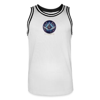 Château céleste dans l'espace - Maillot de basket Homme - blanc/noir - Devant - AI Model Male 185 dark (185cm)