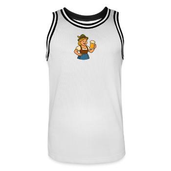 Bayerische Bierfest - Männer Basketball-Trikot - Weiß/Schwarz - Vorne - AI Model Male 185 dark (185cm)