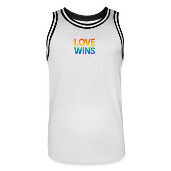 Pride Rainbow Love Equality Diversity Queer - Men's Basketball Jersey - white/black - Front - AI Model Male 185 dark (185cm)