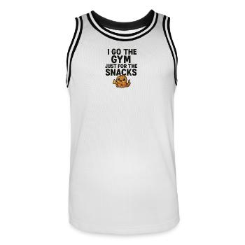 Tapir câlin avec motif de collation - Maillot de basket Homme - blanc/noir - Devant - AI Model Male 185 dark (185cm)