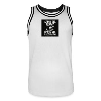 Motivierendes Schlafversagens-Design - Männer Basketball-Trikot - Weiß/Schwarz - Vorne - AI Model Male 185 dark (185cm)