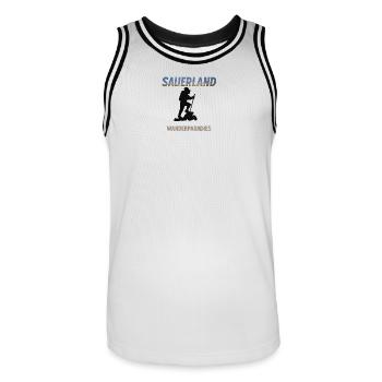 Sauerland Hiking Paradise – Outdoor Motif - Men's Basketball Jersey - white/black - Front - AI Model Male 185 dark (185cm)