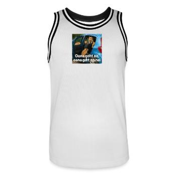 Hamsterabenteuer_im_blauen_Auto - Maillot de basket Homme - blanc/noir - Devant - AI Model Male 185 dark (185cm)