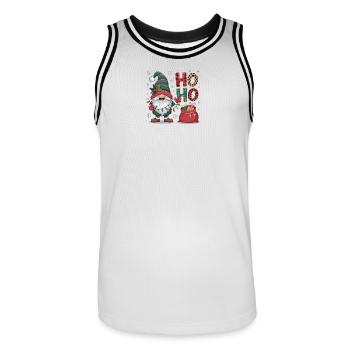 Gnomin du Père Noël - Maillot de basket Homme - blanc/noir - Devant - AI Model Male 185 dark (185cm)