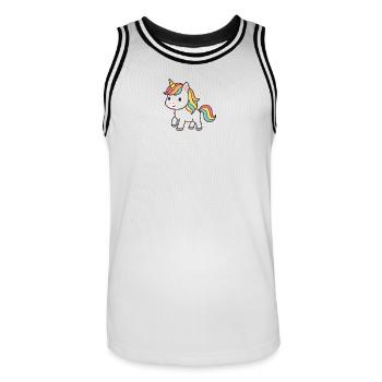 Collection Rêve de Licorne Pastel - Maillot de basket Homme - blanc/noir - Devant - AI Model Male 185 dark (185cm)