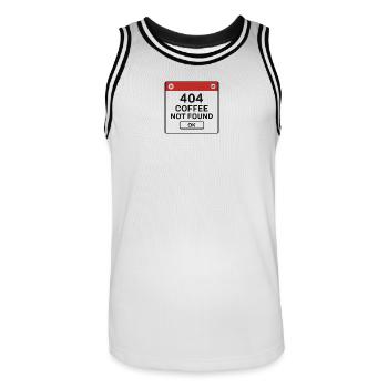 404 coffee not found - Männer Basketball-Trikot - Weiß/Schwarz - Vorne - AI Model Male 185 dark (185cm)