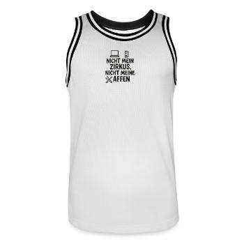 Not my circus, not my monkeys - Men's Basketball Jersey - white/black - Front - AI Model Male 185 dark (185cm)