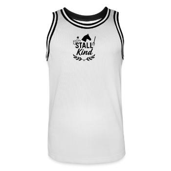 stable child, horse, funny - Men's Basketball Jersey - white/black - Front - AI Model Male 185 dark (185cm)