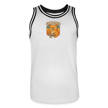 Fin du jeu - Maillot de basket Homme - blanc/noir - Devant - AI Model Male 185 dark (185cm)