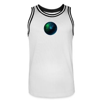 Neon Hexagon Kugel - Männer Basketball-Trikot - Weiß/Schwarz - Vorne - AI Model Male 185 dark (185cm)
