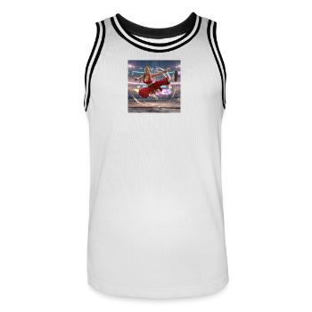 Entrez dans la Maxima - Maillot de basket Homme - blanc/noir - Devant - AI Model Male 185 dark (185cm)