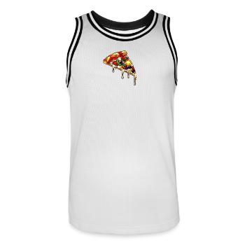 Pizza colorée mélange coloré : tout y est dans le style BD - Maillot de basket Homme - blanc/noir - Devant - AI Model Male 185 dark (185cm)