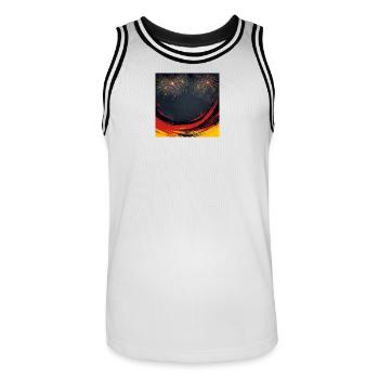 Unity Day Celebration - Männer Basketball-Trikot - Weiß/Schwarz - Vorne - AI Model Male 185 dark (185cm)