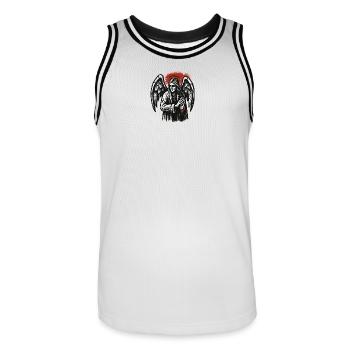 Ange avec l’intention de graffiti - Maillot de basket Homme - blanc/noir - Devant - AI Model Male 185 dark (185cm)