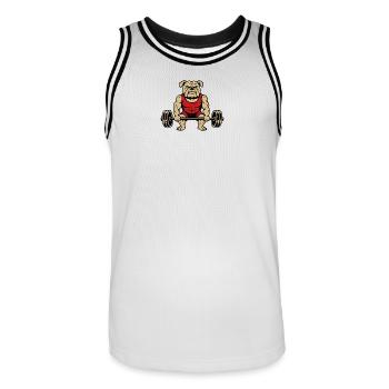 Bodybuilder Bulldogge - Männer Basketball-Trikot - Weiß/Schwarz - Vorne - AI Model Male 185 dark (185cm)