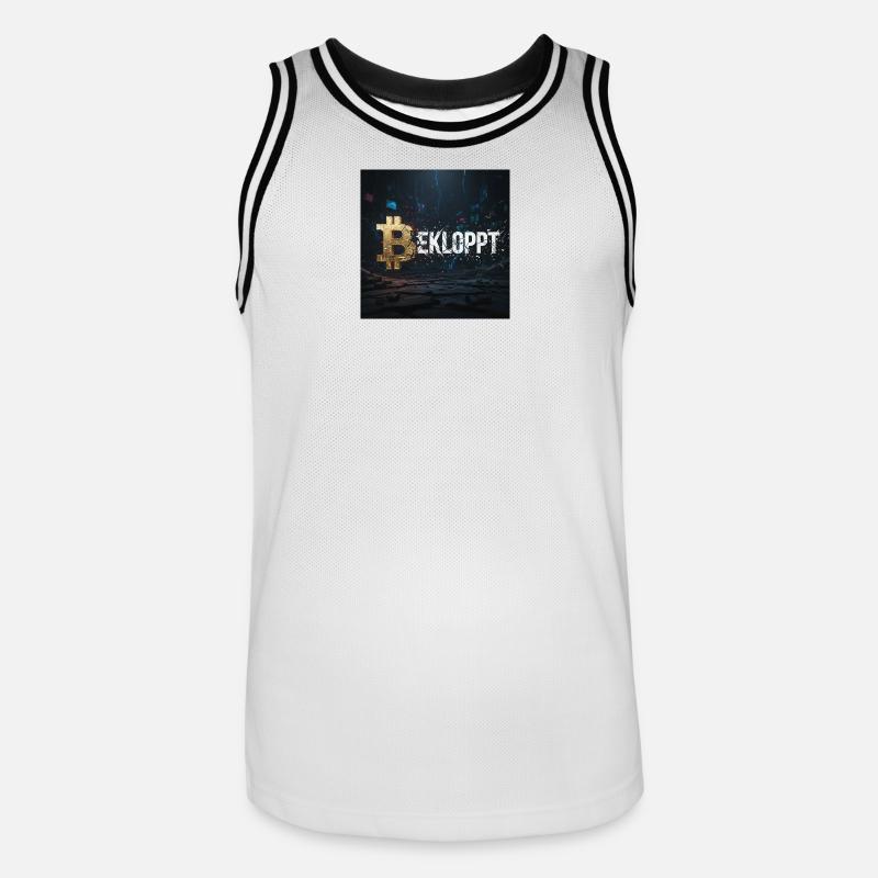 Bitcoin Explosion Krypto Chaos - Männer Basketball-Trikot - Weiß/Schwarz